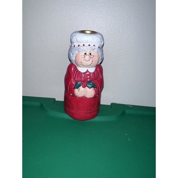 Eddie Walker MRS CLAUS Candle Holder Signed Holidays Decor Midwest of California - Picture 2 of 7